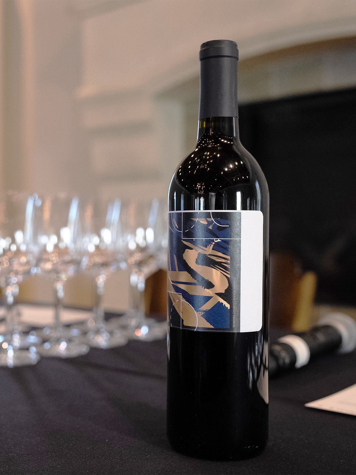 wine bottle at golden state warriors event